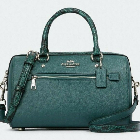 Coach Handbags - Coach Leather Rowan Satchel Snake Skin 91602